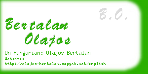 bertalan olajos business card